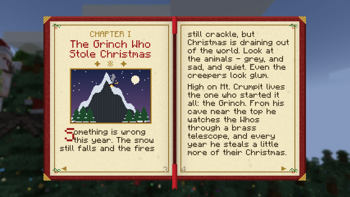 The Christmas Story book open at Chapter I